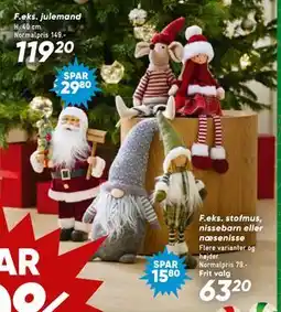 Bilka stofmus, nissebarn eller næsenisse, DKK 63.2 tilbud