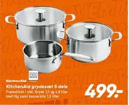 Bilka KitchenAid grydesæt 5 dele, DKK 499 tilbud
