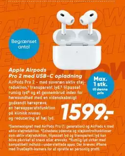 Bilka Apple Airpods Pro 2 med USB-C opladning, DKK 1599 tilbud