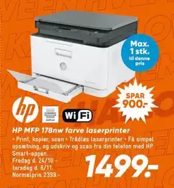 Bilka HP MFP 178nw farve laserprinter, DKK 1499 tilbud