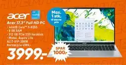 Bilka Acer 17,3” Full HD PC, DKK 3999 tilbud