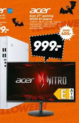 Bilka Acer 27” gaming XF270 X1 skærm, DKK 999 tilbud