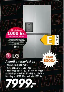 Bilka Amerikanerkøleskab, DKK 7999 tilbud