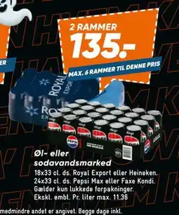 Bilka Øl- eller sodavandsmarked, DKK 135 tilbud