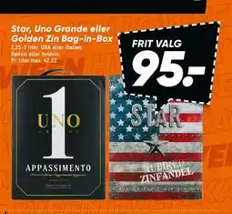 Bilka Star, Uno Grande eller Golden Zin Bag-in-Box, DKK 95 tilbud