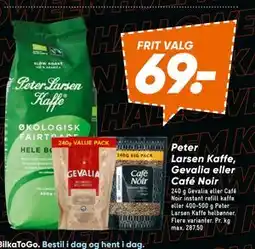 Bilka Peter Larsen Kaffe, Gevalia eller Café Noir, DKK 69 tilbud