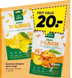 Bilka Sunshine Delights tørret frugt, DKK 20 tilbud
