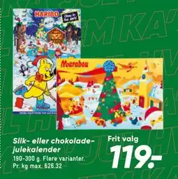 Bilka Slik- eller chokoladejulekalender, DKK 119 tilbud
