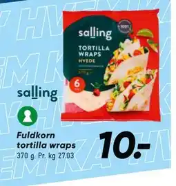 Bilka Fuldkorn tortilla wraps, DKK 10 tilbud