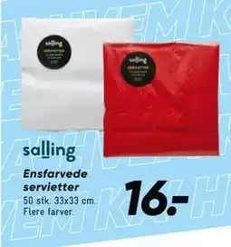 Bilka Ensfarvede servietter, DKK 16 tilbud