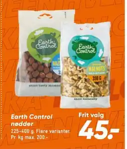 Bilka Earth Control nødder, DKK 45 tilbud