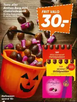 Bilka Toms eller Anthon Berg mini chokoladeæske, DKK 30 tilbud