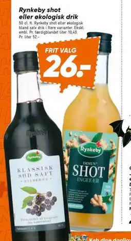 Bilka Rynkeby shot eller økologisk drik, DKK 26 tilbud