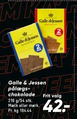 Bilka Galle & Jessen pålægschokolade, DKK 42 tilbud