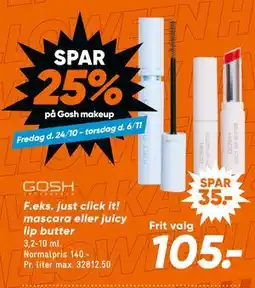 Bilka SPAR 25% på Gosh makeup tilbud