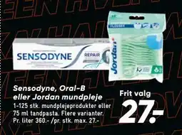 Bilka Sensodyne, Oral B eller Jordan mundpleje, DKK 27 tilbud