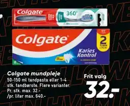 Bilka Colgate mundpleje, DKK 32 tilbud