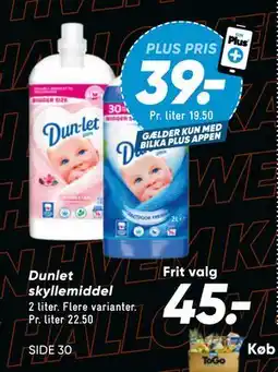 Bilka Dunlet skyllemiddel, DKK 45, App-pris tilbud