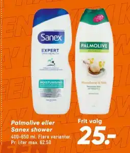 Bilka Palmolive eller Sanex shower, DKK 25 tilbud