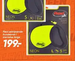 Bilka Flexi selvlysende hundesnor i størrelse large, DKK 199 tilbud