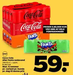 Netto Coca-Cola eller Fanta sodavand, DKK 59 tilbud