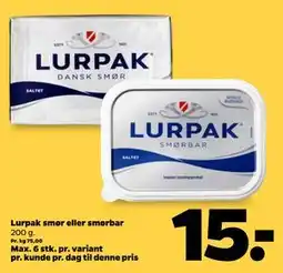 Netto Lurpak smør eller smørbar, DKK 15 tilbud
