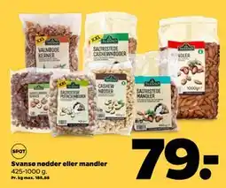 Netto Svansø nødder eller mandler, DKK 79 tilbud