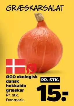 Netto ØGO økologisk dansk hokkaido græskar, DKK 15 tilbud