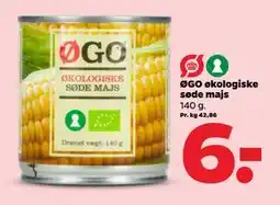 Netto ØGO økologiske søde majs, DKK 6 tilbud
