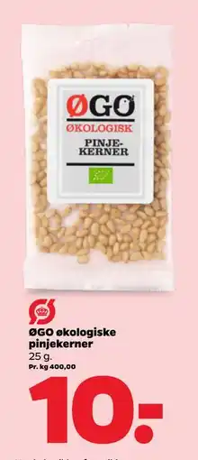 Netto ØGO økologiske pinjekerner, DKK 10 tilbud