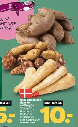 Netto ØGO økologiske danske rodfrugter, DKK 10 tilbud