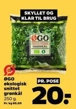 Netto ØGO økologisk snittet grønkål, DKK 20 tilbud