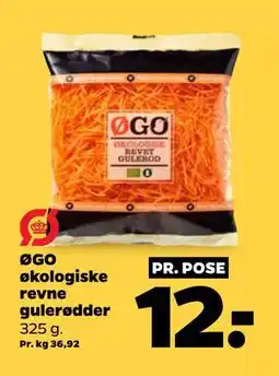 Netto ØGO økologiske revne gulerødder, DKK 12 tilbud