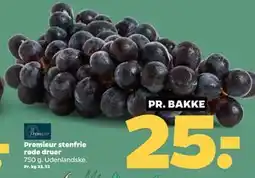 Netto Premieur stenfrie røde druer, DKK 25 tilbud