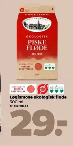 Netto Løgismose økologisk fløde, DKK 29 tilbud