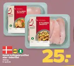 Netto Dansk kyllingebrystfilet eller -inderfilet, DKK 25 tilbud