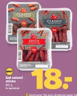 Netto Gøl salami sticks, DKK 18 tilbud
