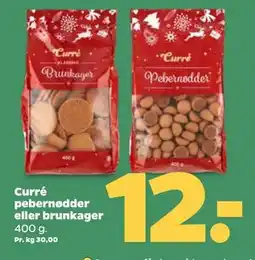 Netto Curré pebernødder eller brunkager, DKK 12 tilbud