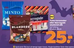 Netto Toms karameller eller Nørregade weekend slik, DKK 25 tilbud