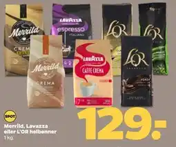 Netto Merrild, Lavazza eller L'OR helbønner, DKK 129 tilbud