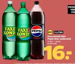 Netto Faxe Kondi eller Pepsi Max sodavand, DKK 16 tilbud