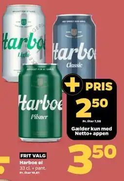 Netto Harboe øl, DKK 3.5, App-pris tilbud