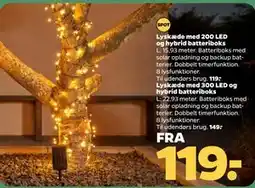 Netto Lyskæde med 300 LED og hybrid batteriboks, DKK 149 tilbud