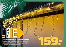 Netto Lyskæde med 400 LED og istapper, DKK 159 tilbud