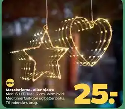 Netto Metalstjerne- eller hjerte, DKK 25 tilbud