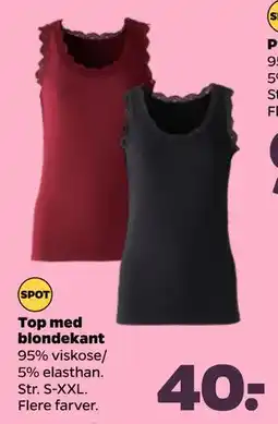 Netto Top med blondekant, DKK 40 tilbud