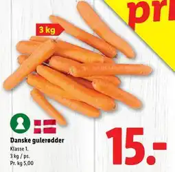 Lidl Danske gulerødder, DKK 15 tilbud