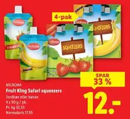 Lidl Fruit King Safari squeezers, DKK 12 tilbud