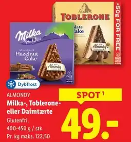 Lidl Milka-, Toblerone- eller Daimtærte, DKK 49 tilbud