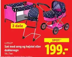 Lidl Sæt med seng og højstol eller dukkevogn, DKK 199 tilbud